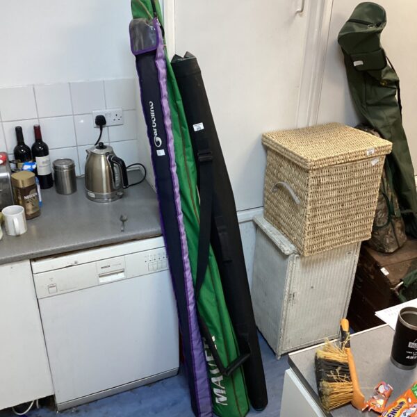 Lot of three fishing pole bags for pole protection.