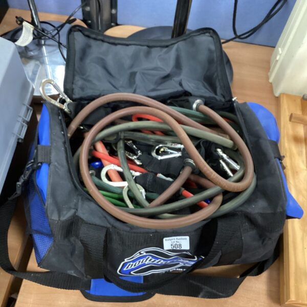 Bobylastics body toning kit with resistance bands in a bag.
