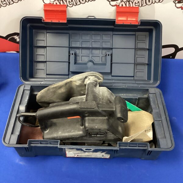 Black and Decker belt sander in original carrying case.