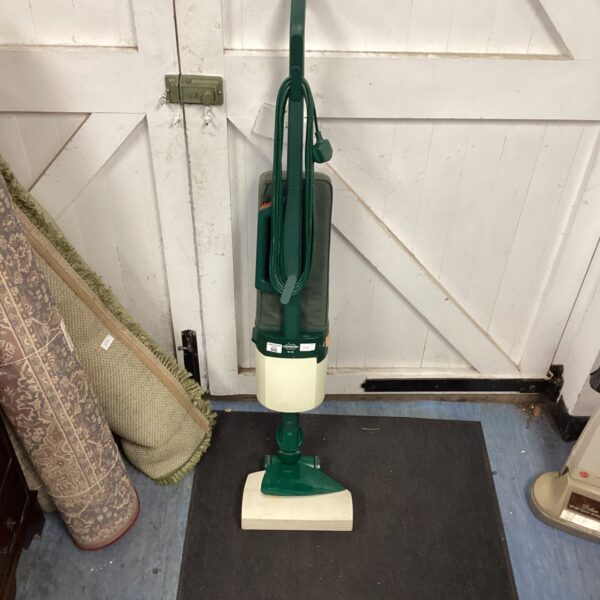 Vintage Vorwerk vacuum cleaner in green and cream