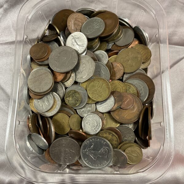 Assorted coin lot featuring vintage world currency.