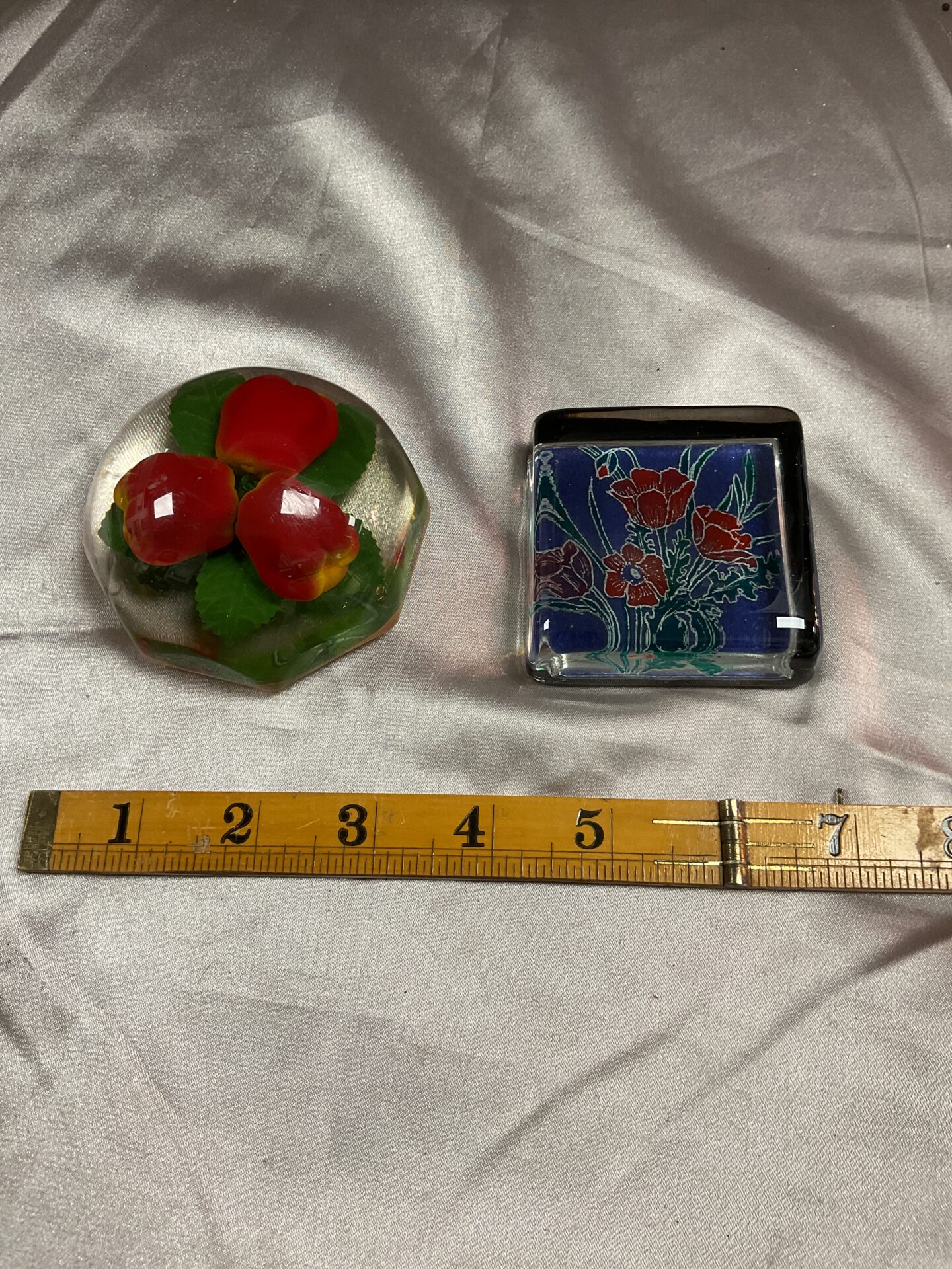 688 Fruit and Floral Glass paperweights