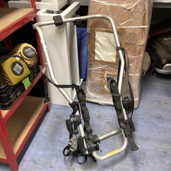 Rear mount car bike rack for bicycle transport.