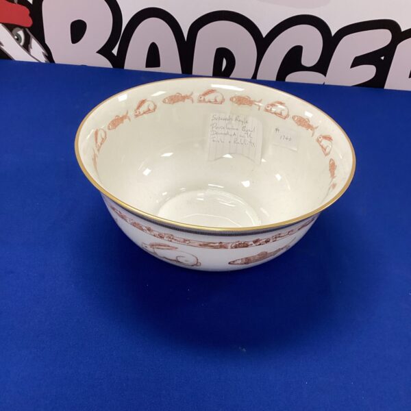 Vintage Suzannah Royale porcelain bowl with fish and rabbit decoration.