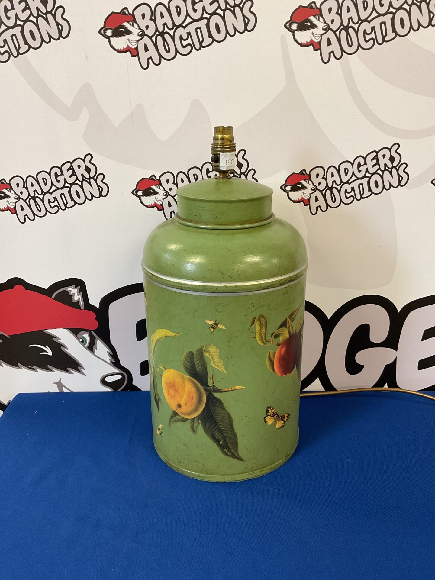 032 Local artist decoupage table lamp