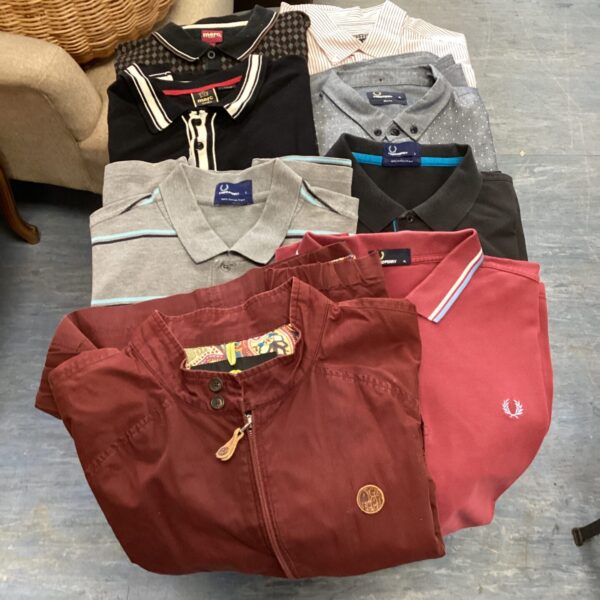Men's shirt bundle featuring Merc, Fred Perry, and Pretty Green brands.
