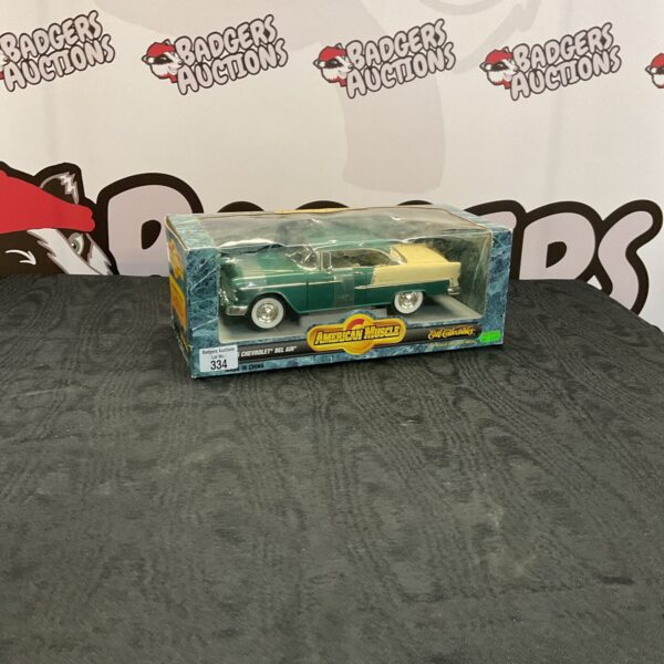 Detailed 1/18 scale diecast model of a 1955 Chevrolet Bel Air.