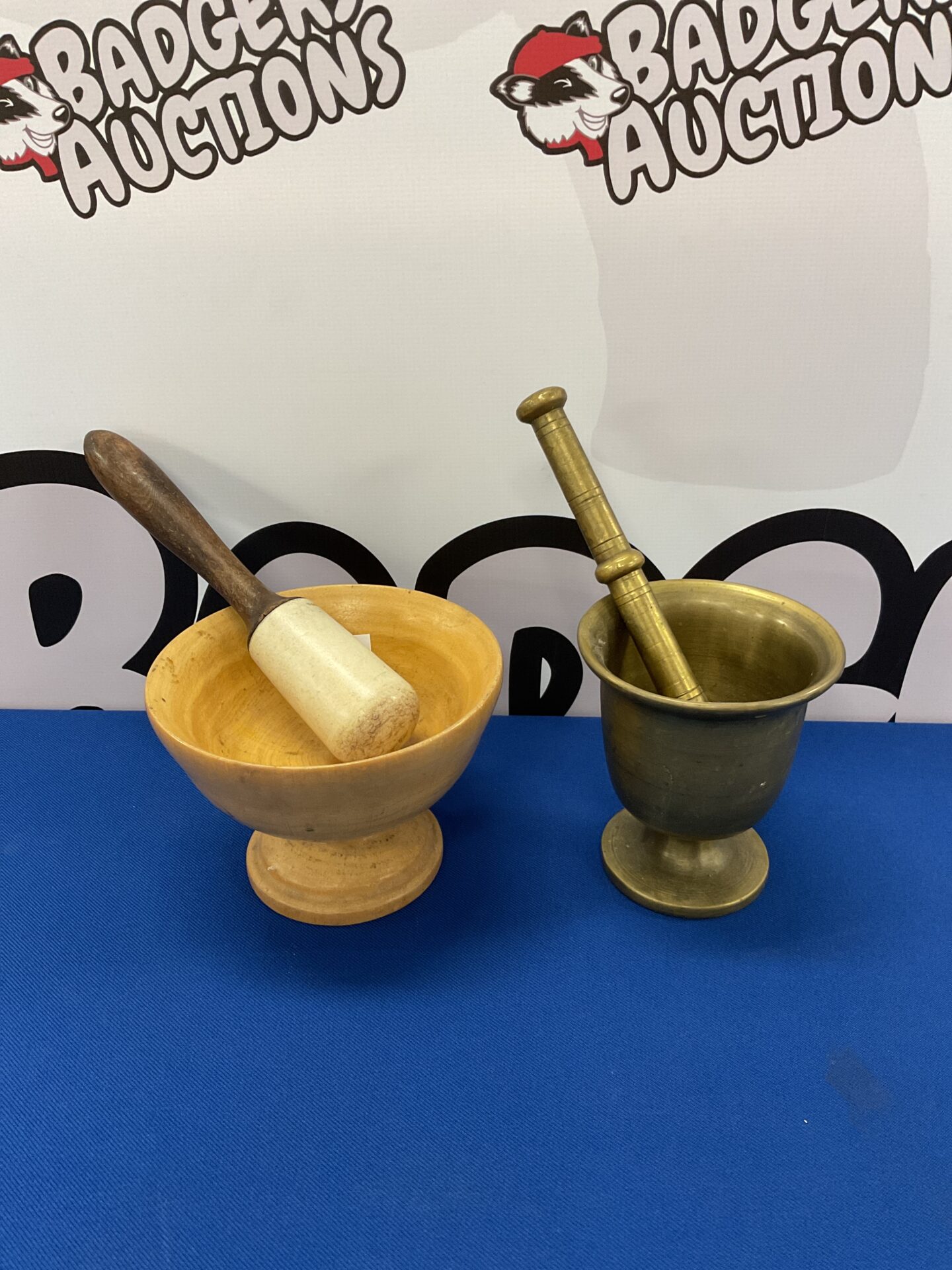 008 Two vintage pestle & mortars including Wedgwood