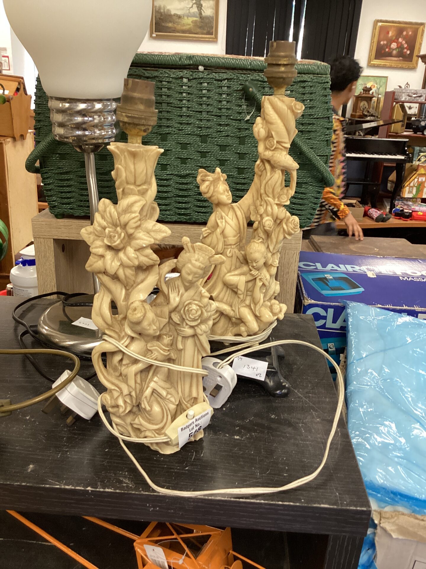 518 Pair of Vintage Santini Oriental Style Lamps