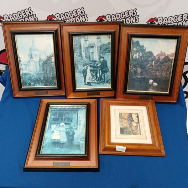 Vintage framed prints collection including John O'Connor artwork.