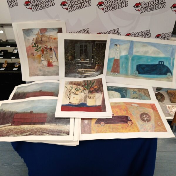 Collection of unframed limited edition giclee art prints for wall decor.
