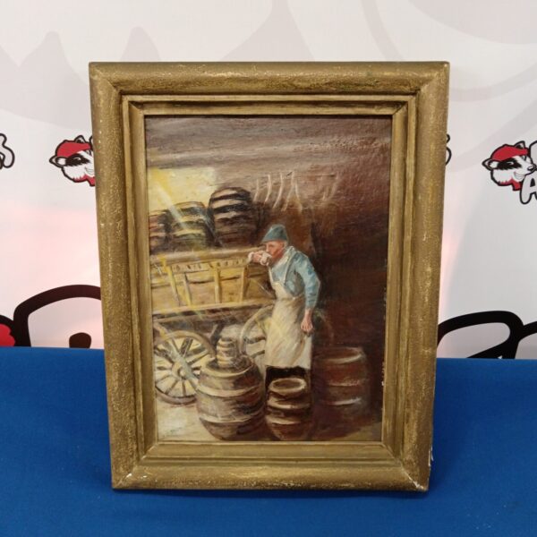 Victorian oil painting of a drayman by H J Sant.