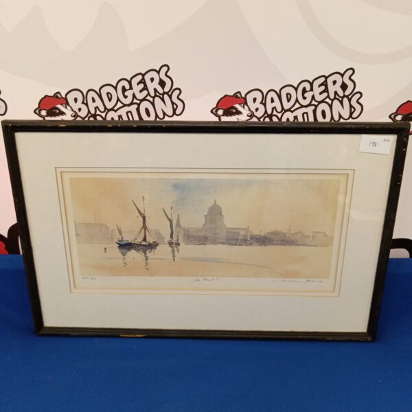 Limited edition Antony Pearce print of St Paul's Cathedral on the Thames.
