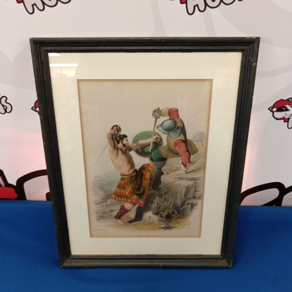 Vintage Scottish Highland lithograph by L Dickinson Macmillan, 19th century art.