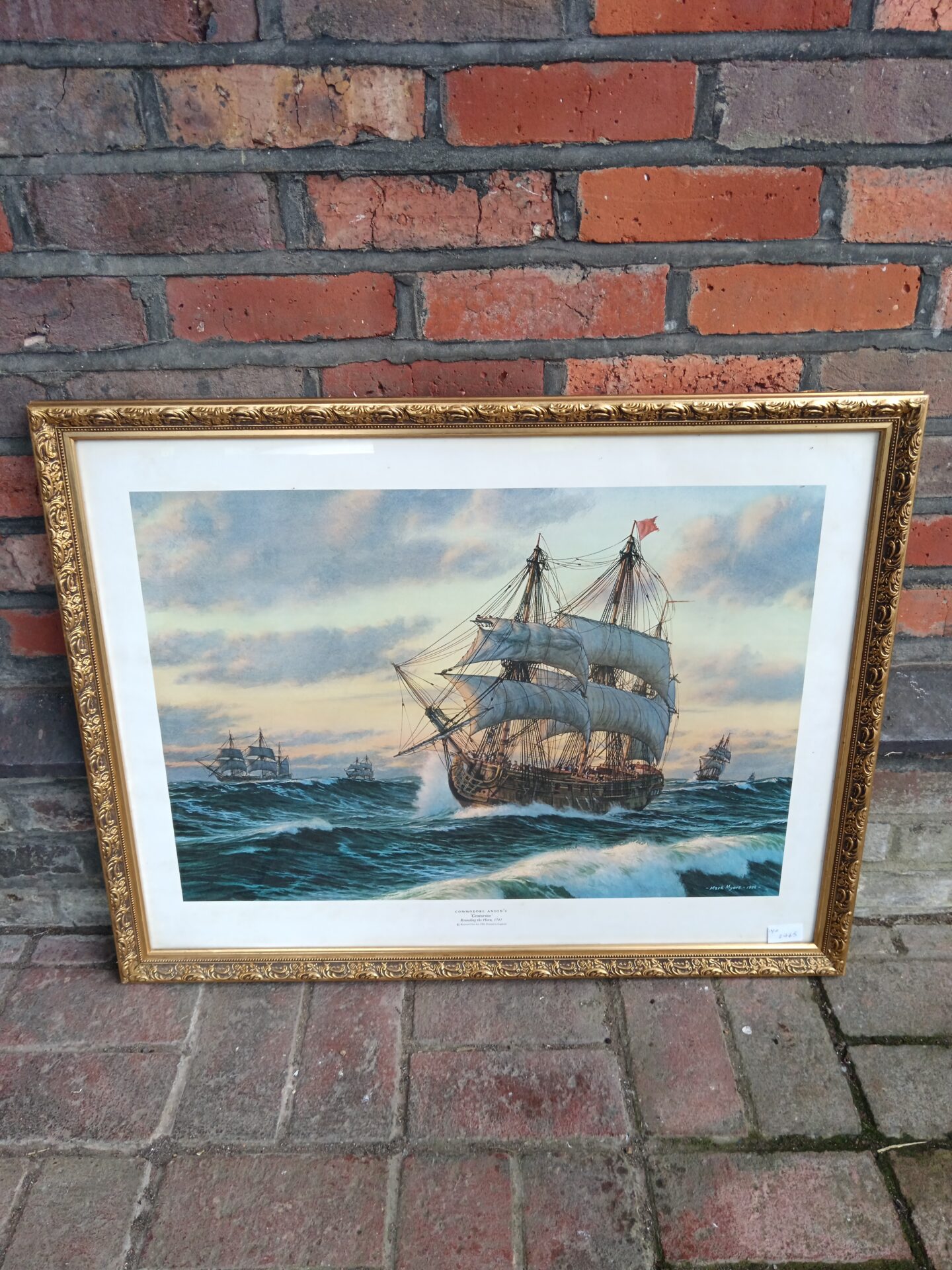 005 Mark Myers commodore Anson’s centurion rounding the horn Reynard fine art print