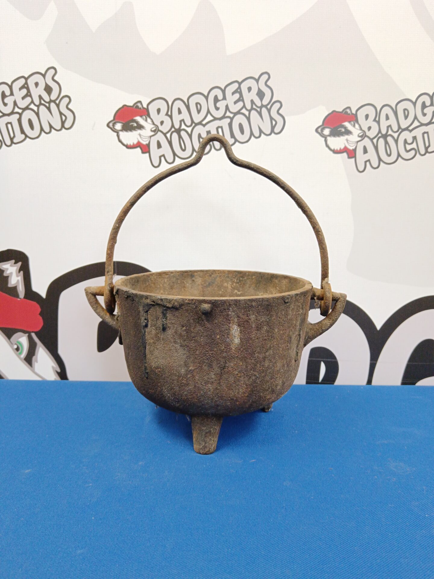 025 Small antique cast iron cauldron
