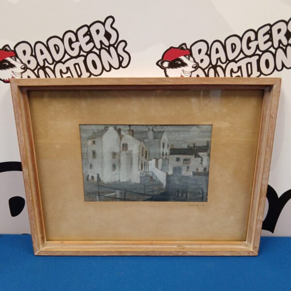 Signed 1958 oil painting of Staithes by Watling, a classic coastal scene.