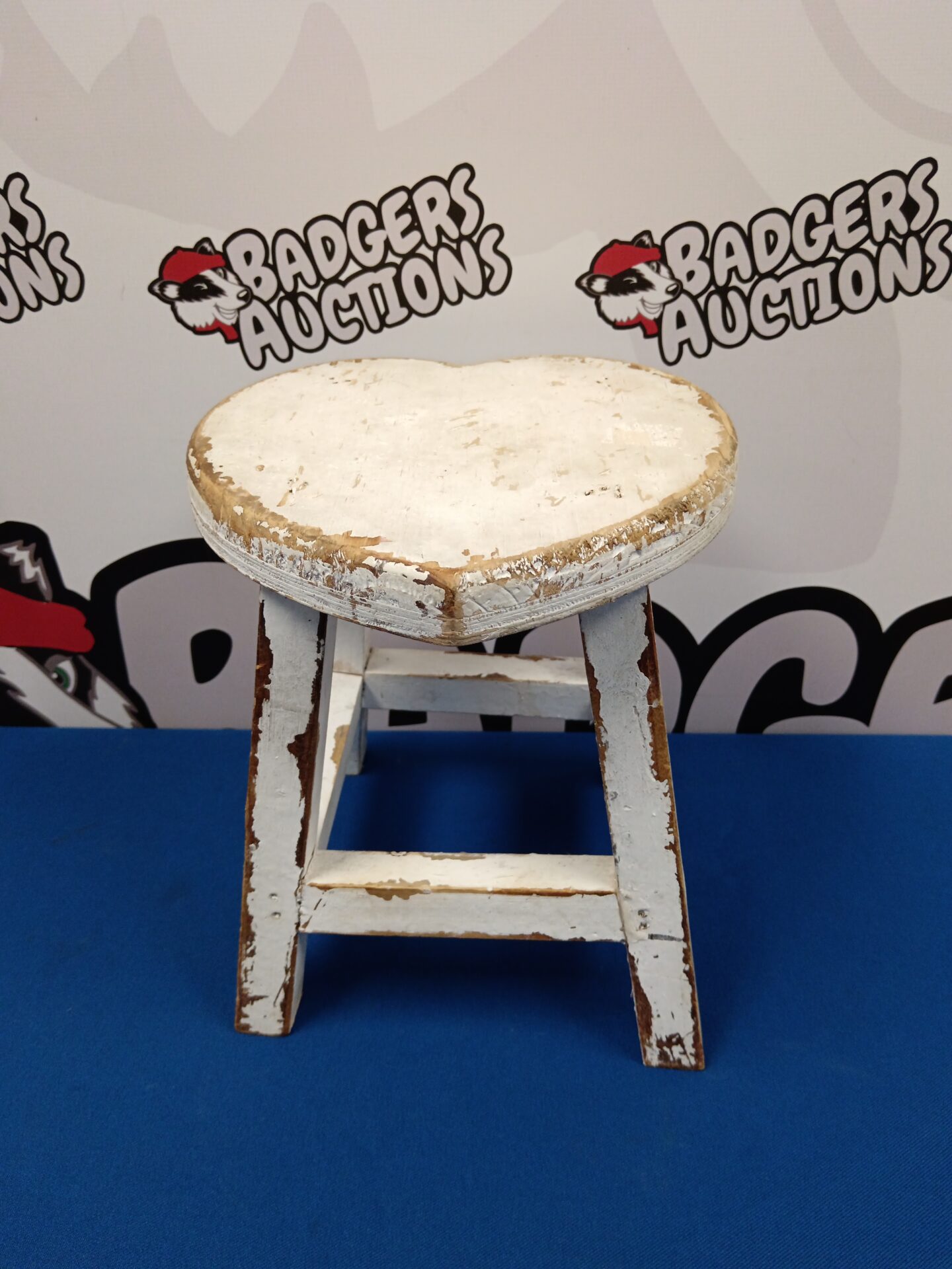 055 Vintage heart shaped milking stool