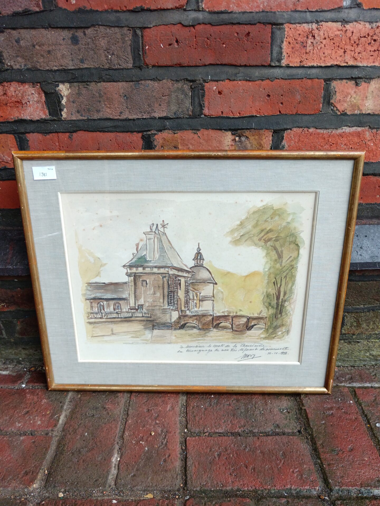 274 1958 signed watercolour of architectural landscape
