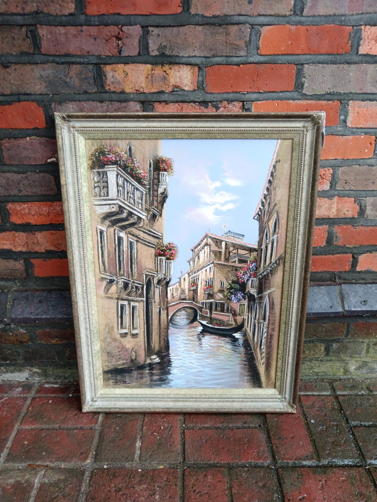 003 Original signed oil on board of the venice canals
