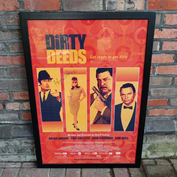 Brian Brown signed vintage Dirty Deeds Australian cinema lobby poster.