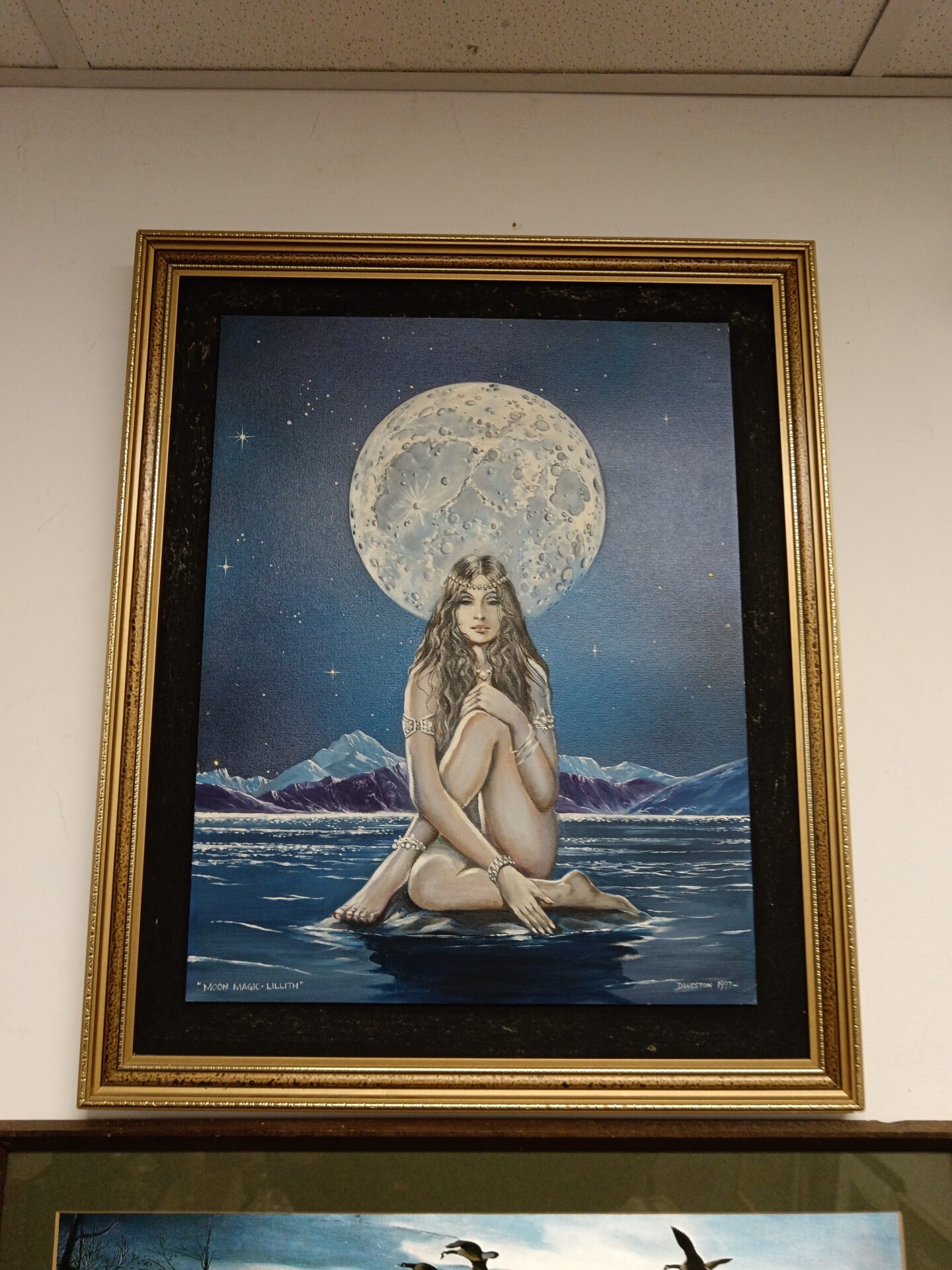 742 D Weston 1997 oil on board titled moon magic lillith