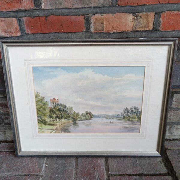 Michael Vicary watercolour painting of the River Thames at Bisham.
