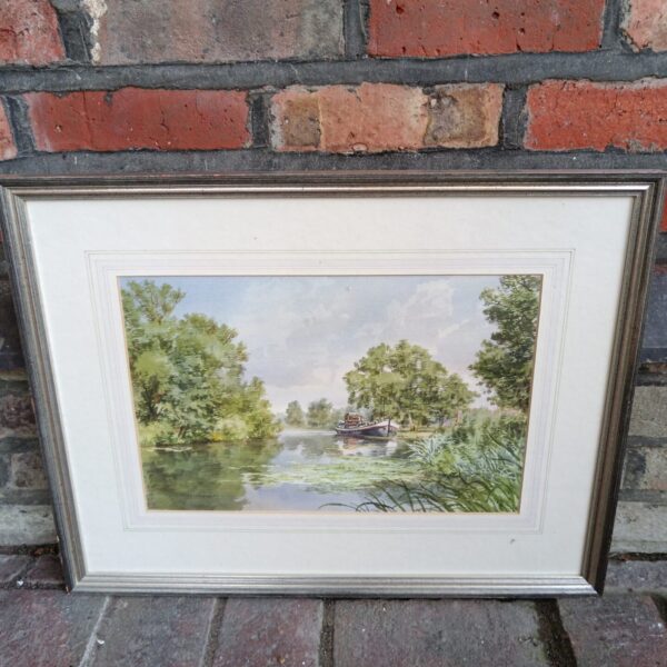Michael Vicary watercolour painting of a lily pond at Frogmore Court.