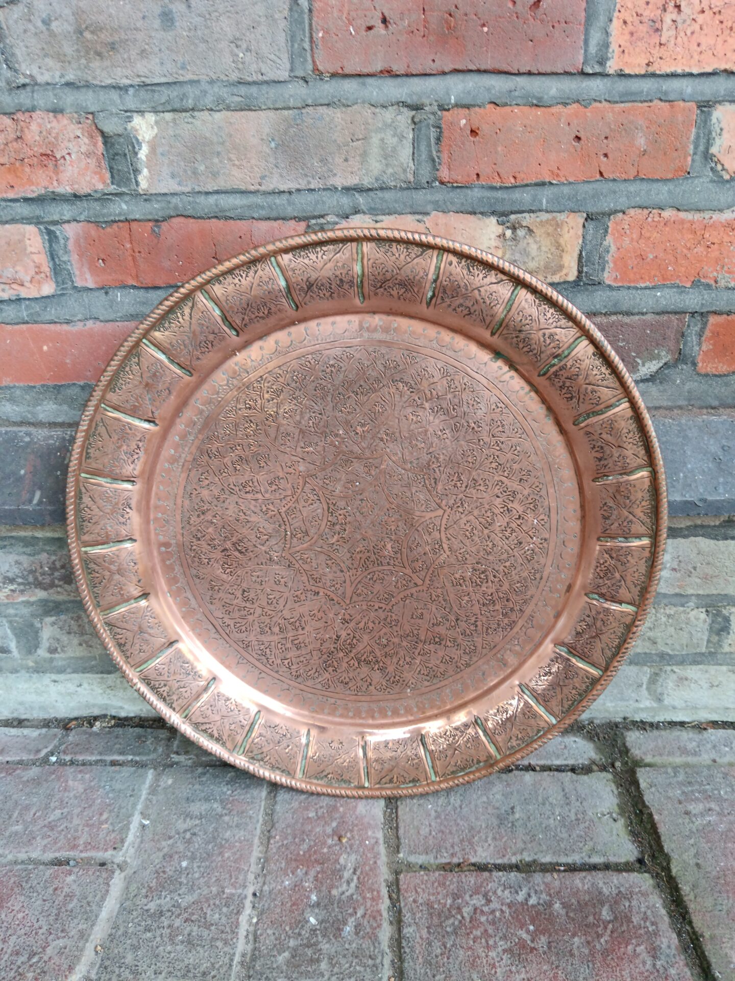 770 Large vintage Persian copper tray