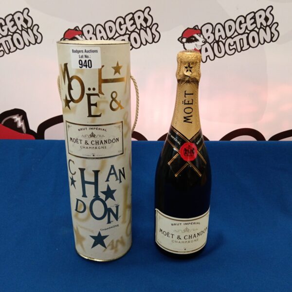 Sealed bottle of Moet & Chandon Brut Imperial Champagne for sale.