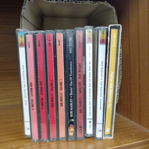 Bob Marley CD collection, reggae music albums.