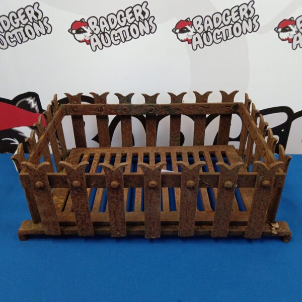 Vintage wrought iron fire basket for fireplaces.