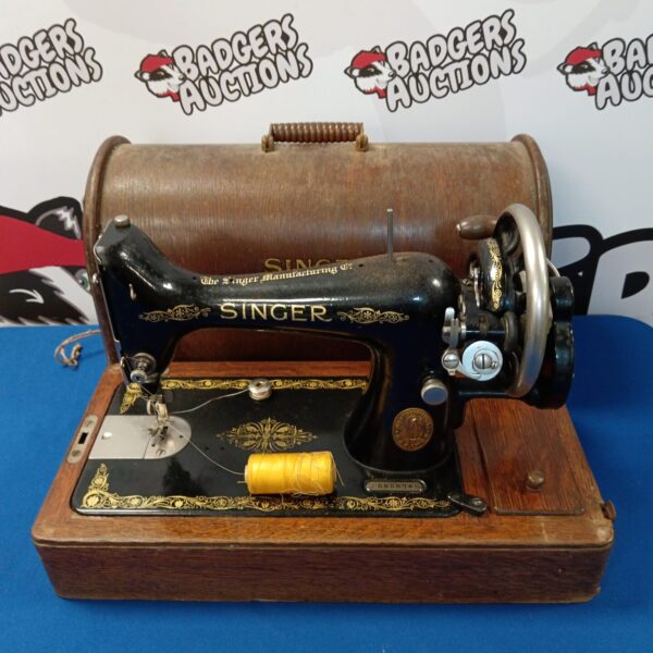 Vintage Singer sewing machine model F5855745 in as-found condition.
