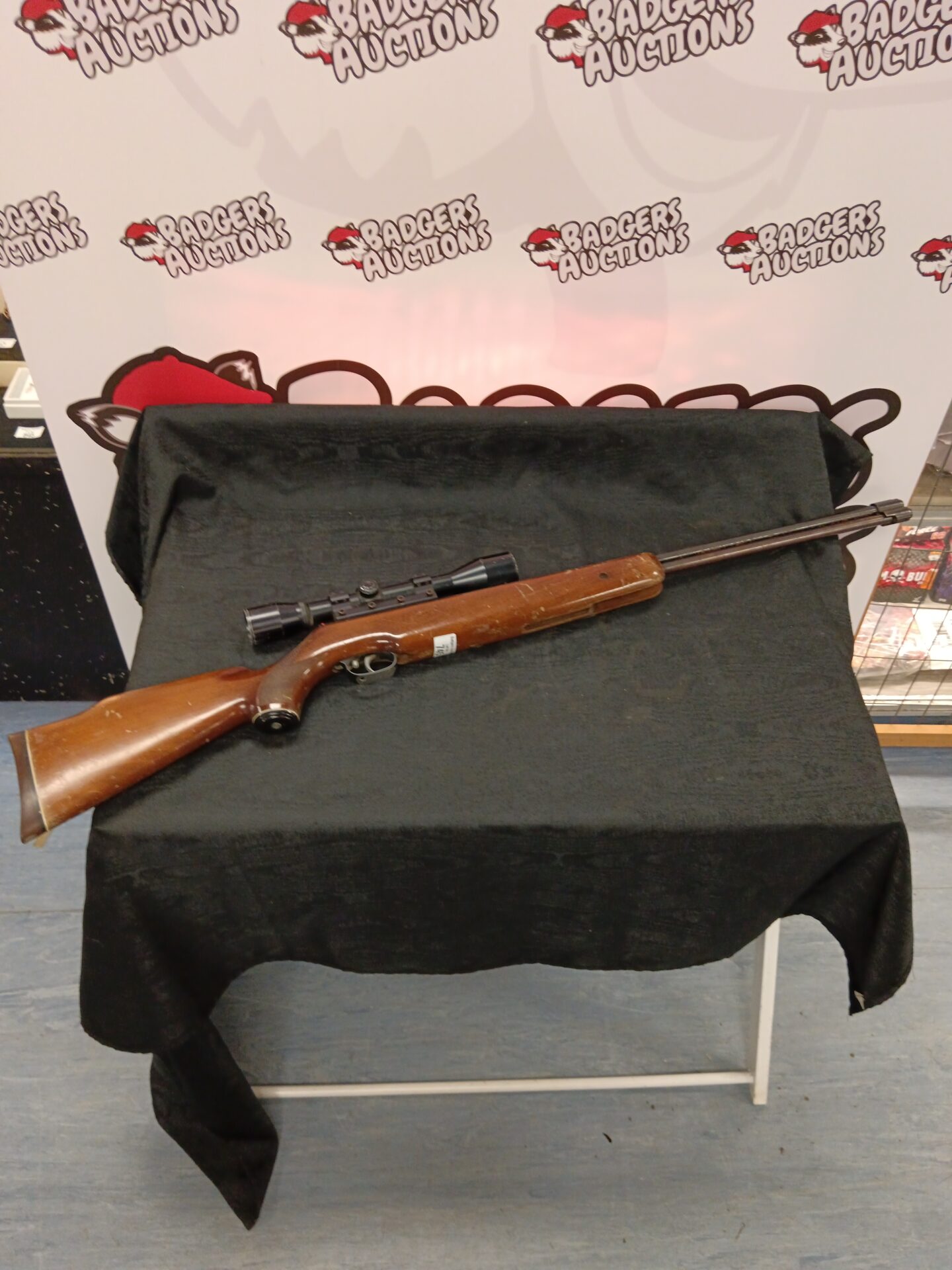 745 weihrauch he77 .22 cal underlever air riflewith scope