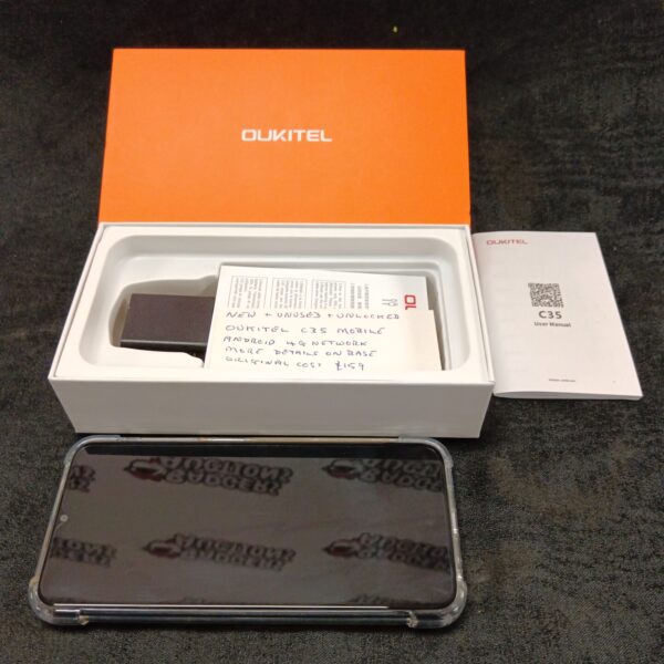 Oukitel C35 smartphone in its original packaging.