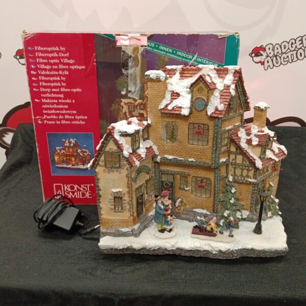 Konst smide fibre optic village Christmas decoration