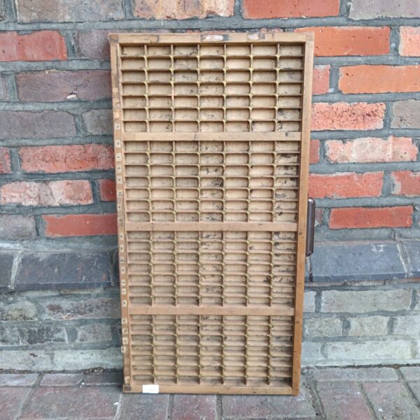 Vintage wooden printers block tray with compartments.