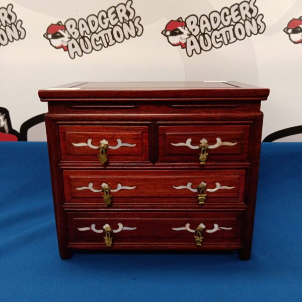 Antique miniature oriental drawers with mother of pearl inlay.