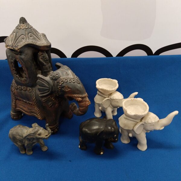 Detailed stone elephant sculpture, a beautiful collectible figurine.