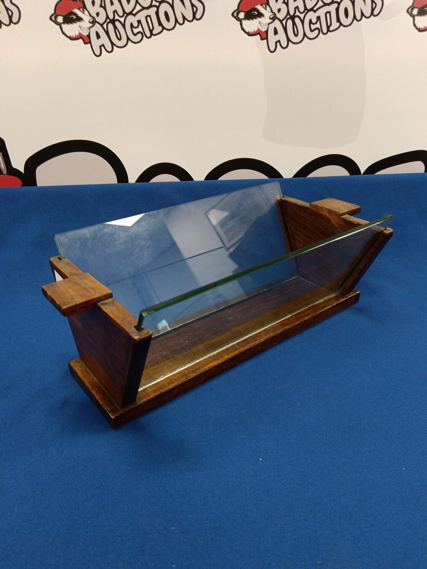 021 Small Vintage art deco style glass panel book trough