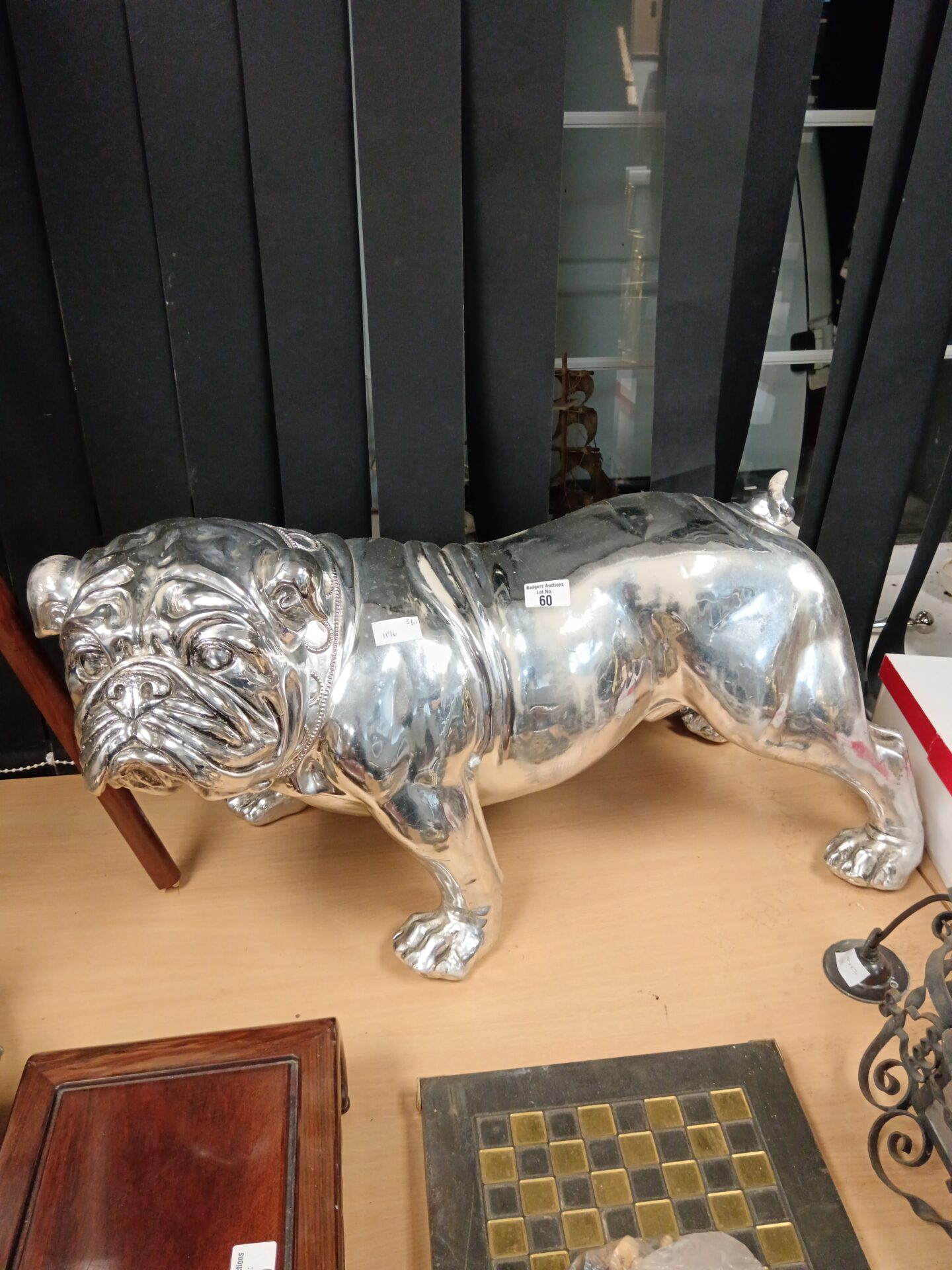 060 Large chrome fibreglass bulldog