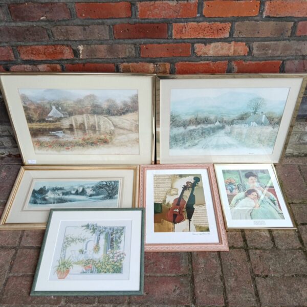 Vintage framed landscape print, part of a larger collection.