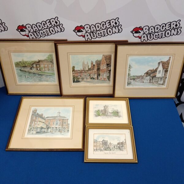 Vintage print of a bustling town scene in Wycombe, Buckinghamshire.