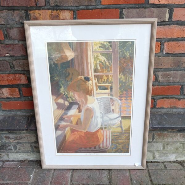 Limited edition Patrick Cullen print of Sally playing the piano.