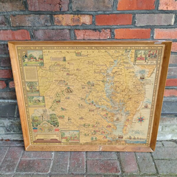 Detailed vintage US historical map showcasing early America.