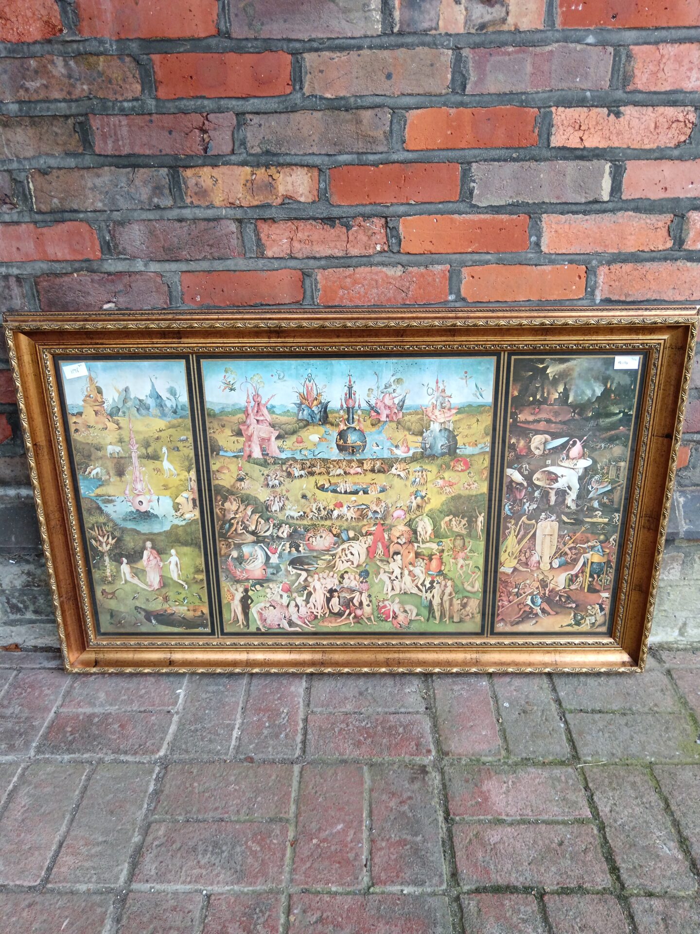 692 Large Hieronymus bosch framed print titled the garden of earthly delights