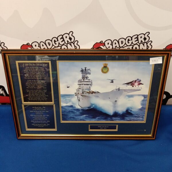 Limited edition print of HMS Ark Royal aircraft carrier.