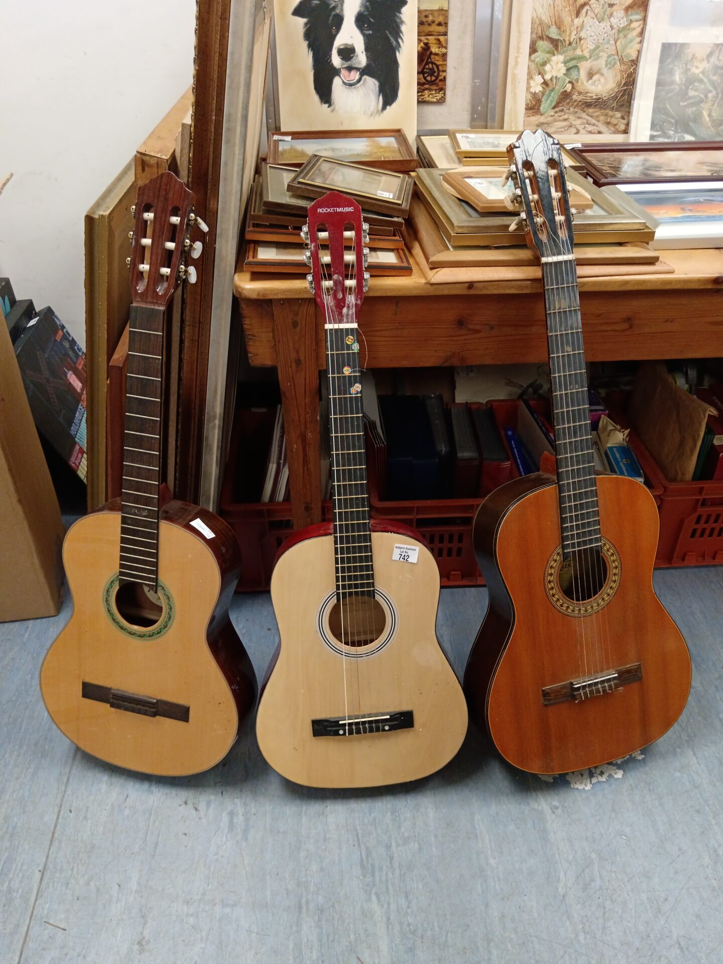 742 Three acoustic guitars including Rolf zuckowski & rocket music