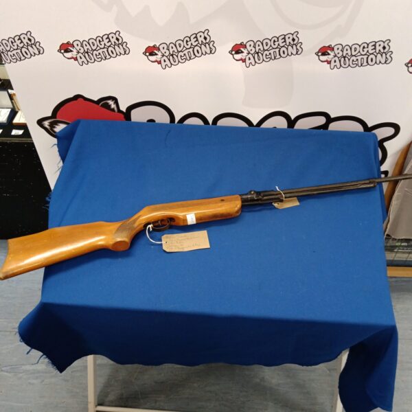 Vintage Relum Tornado .22 cal air rifle with wooden stock.