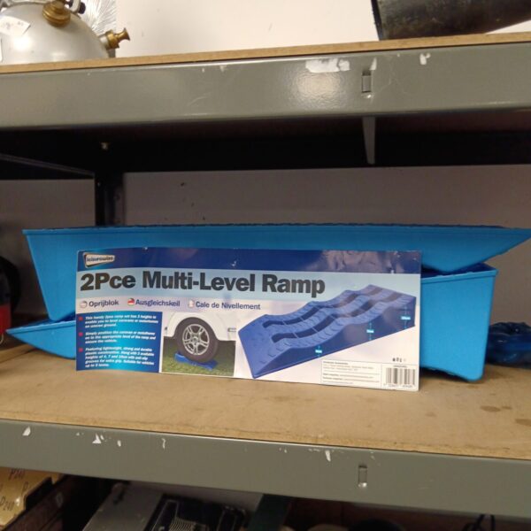 Leasurewize caravan leveling ramps for uneven ground.